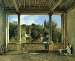 Vue depuis la loggia supérieure de la Villa Aldobrandini à Frascati